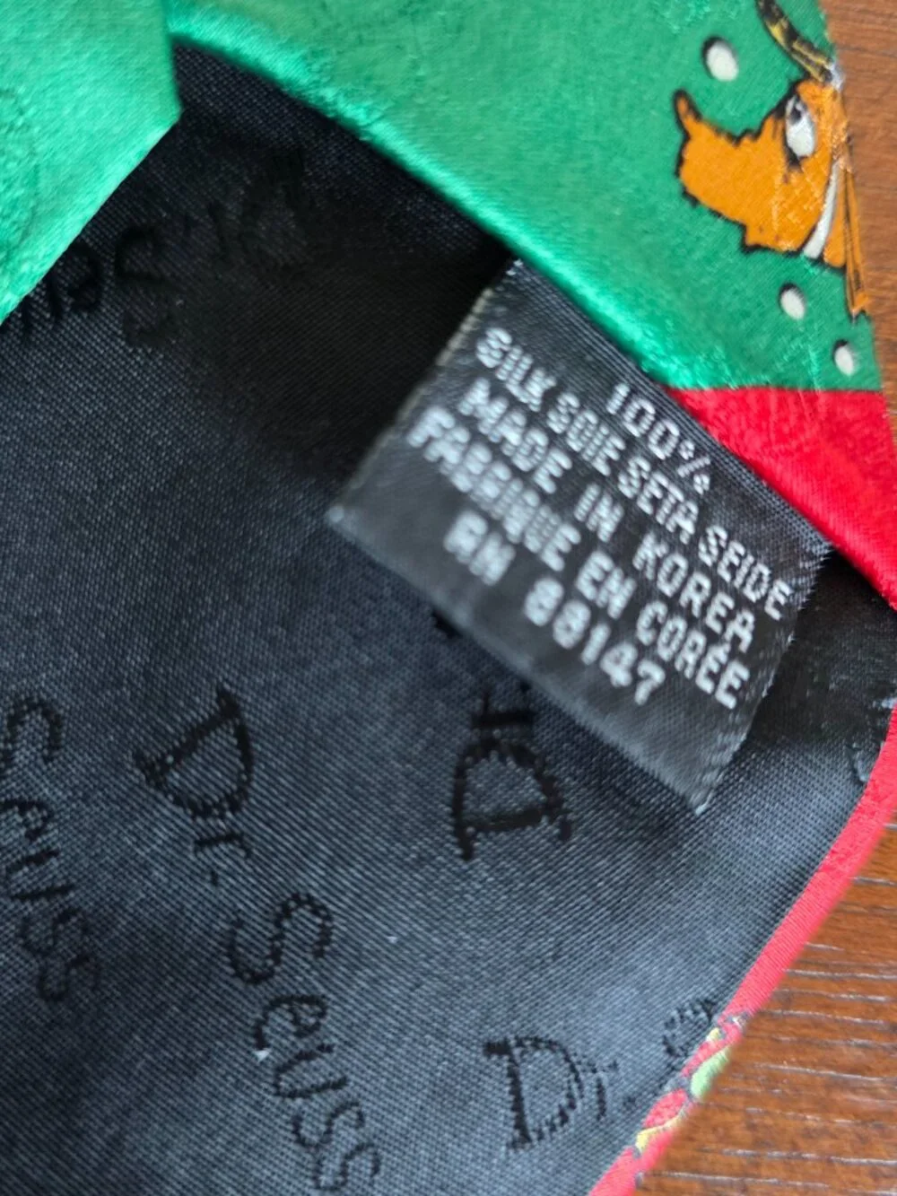 Dr. Seuss Silk Christmas Neck Tie How The Grinch Stole Christmas 1996 Vintage